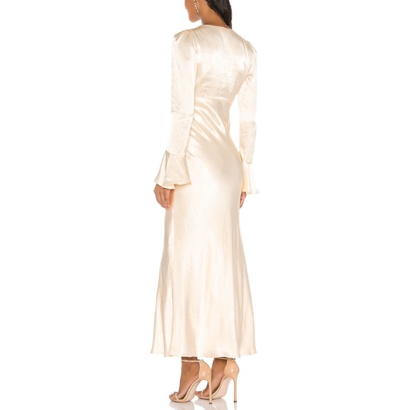 Shona Joy La Lune Frill Cuff Bias Midi Dress - Picture 2 of 4